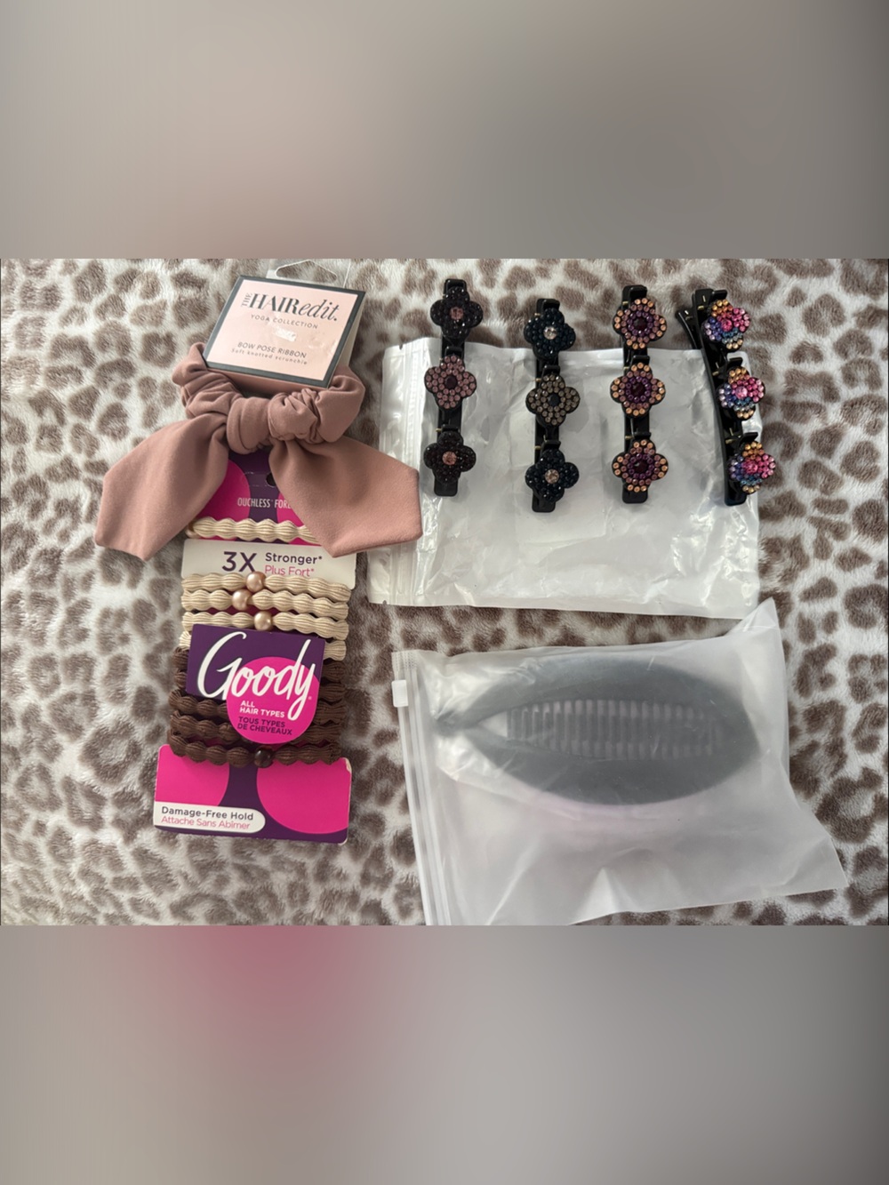 Variety of Hair Accessory Set with Bow Scrunchie and Decorative Clips